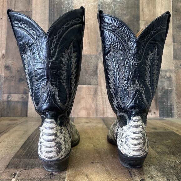 Tony Lama Vintage Snakeskin Western Cowboy Boots Mens 9 D - Picture 7 of 12